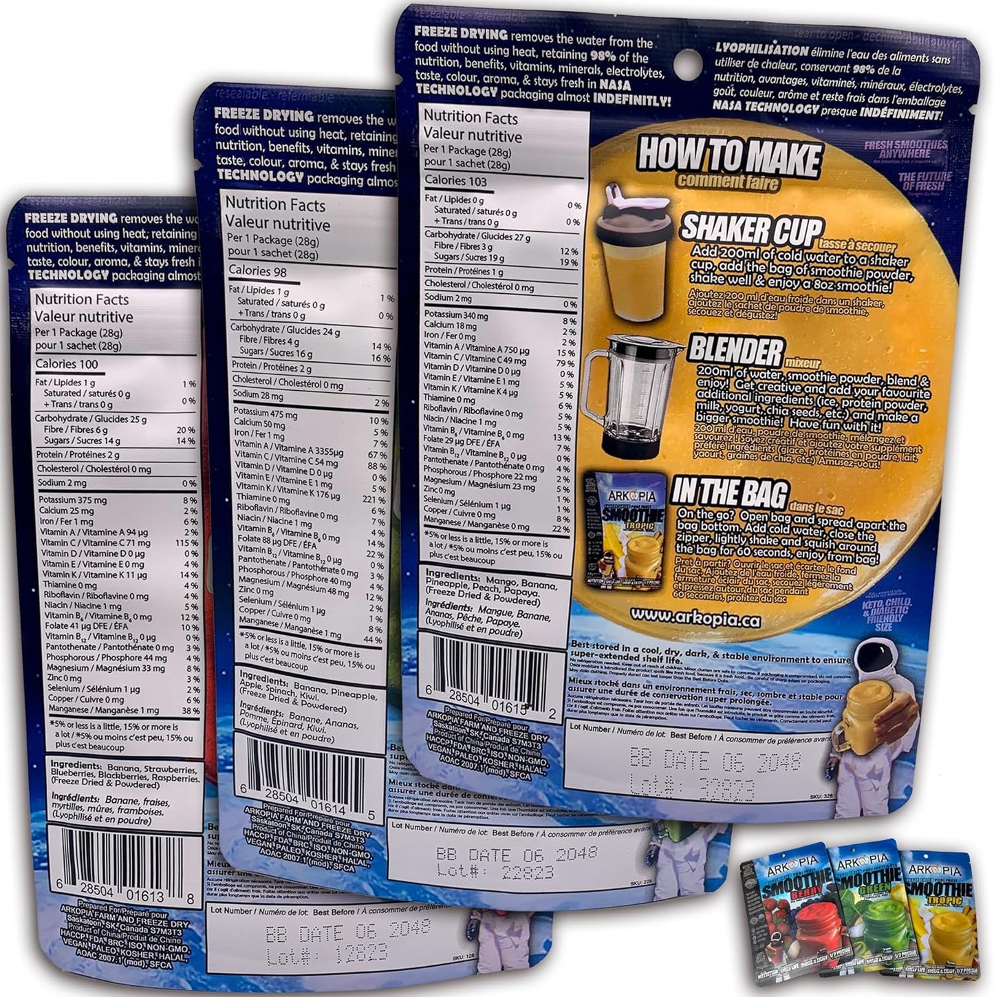 Arkopia Freeze Dried Pure Fruit & Veggie Smoothie