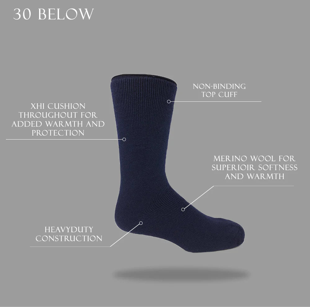 J.B. Field's Icelandic "30 Below Classic" 70% Merino Wool Thermal Crew Sock